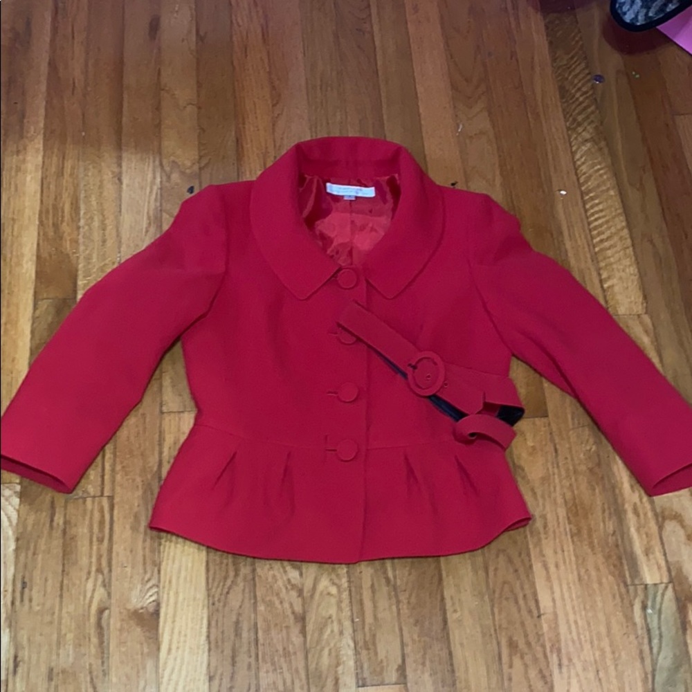 Tahari Red Skirt Suit in Great Condition